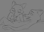  anthro canid canine disney duo eyes_closed fellatio female fox genitals grey_background incest_(lore) looking_pleasured lying male male/female mammal mother mother_and_child mother_and_son mrs._wilde nick_wilde nude on_back oral parent parent_and_child penile penis sex simple_background sketch son tggeko zootopia 