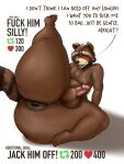  anthro anus backsack balls big_butt blush blush_lines brown_body brown_fur butt curvy_body curvy_figure curvy_male cute_expression english_text feet from_front_position fur genitals guardians_of_the_galaxy hi_res huge_butt looking_at_viewer looking_pleasured male mammal marvel nacked nervous nude one_leg_up pinup pose procyonid puffy_anus raccoon raised_leg raised_tail rear_view requested_sex rocket_raccoon solo strip_game tail text thick_tail thick_thighs thirstydraws wide_hips 