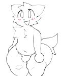  anthro big_butt blush bottomwear bulge butt clothing domestic_cat felid feline felis hi_res huge_butt lewd_dorky male mammal open_mouth pants silly_cat_(mauzymice) solo white_body white_eyes 