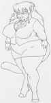  2009 anthro belly big_butt bottomwear breast_expansion breasts businesswear butt clothed clothing danellz expansion felid female hair kathy_(danellz) legwear lion mammal necktie office_clothing open_mouth overweight overweight_anthro overweight_female pantherine sketch skirt solo stockings thick_thighs traditional_media_(artwork) weight_gain 