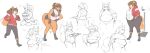  2019 absurd_res anthro belly big_belly big_breasts biped breasts canid canine clothed clothed_anthro clothed_female clothing digital_media_(artwork) female female_anthro fox fur hair hi_res jogging mammal navel olivia_(chocend) open_mouth orange_body orange_fur overweight overweight_anthro overweight_female partially_colored pewbutt red_fox sequence simple_background smile solo standing tail teeth thick_thighs tight_clothing weighing_scale weight_conscious weight_gain 