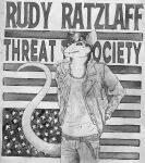  anthro bare_tail beauty_mark belt big_tail bottomwear clothed clothing denim denim_clothing denim_jacket didelphid dirty_clothing english_text fangs fangs_bared flag_(object) fully_clothed graphite_(artwork) jacket jeans kaycoyote male mammal marsupial monochrome neck_tuft pants pen_(artwork) pencil_(artwork) raised_tail rudy_ratzlaff shirt solo tail teeth text topwear traditional_media_(artwork) tuft virginia_opossum 