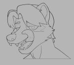  ambiguous_gender black_and_white detailed_mouth licking licking_lips looking_at_viewer mammal monochrome outline procyonid raccoon sticker tongue tongue_out 