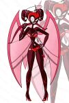  angel angel_humanoid arrow_(weapon) bikini black_body breasts clothed clothing exorcist_(hazbin_hotel) female halo hazbin_hotel hi_res horn humanoid lute_(hazbin_hotel) open_mouth open_smile partially_clothed ranged_weapon saggingarts smile solo standing swimwear thick_thighs weapon 