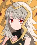  1girl bare_shoulders closed_mouth facing_to_the_side fire_emblem fire_emblem_heroes grey_hair highres long_hair looking_at_viewer red_eyes solo swept_bangs tavi_(hosheezus) upper_body veronica_(fire_emblem) 