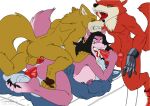  anal angie_(dandarkheart) anthro balls basil_(dragon_ball) bergamo blue_body blue_fur bodily_fluids breasts butt canid canine canis clothing cum digital_media_(artwork) dominant dominant_female dragon_ball dragon_ball_super erection female female_penetrated foursome fur genital_fluids genitals group group_sex hair kandlin lavender_(dragon_ball_super) male male/female male_penetrating male_penetrating_female mammal muscular muscular_male nipples nude open_mouth oral penetration penile penis pussy sex simple_background tongue wolf 