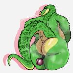  big_butt bodily_fluids butt cock_and_ball_torture crocodile crocodilian crocodylid genital_torture hi_res male musk nsfsushi overweight reptile scalie solo sushi_(nsfsushi) sweat 