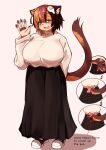  2023 5_fingers alternate_version_at_source anthro big_breasts blush bottomwear breasts calico_cat claws clothed clothing digital_media_(artwork) domestic_cat english_text felid feline felis female female_anthro finger_claws fingers footwear full-length_portrait fur furgonomics gesture hair hi_res huge_breasts kagarimachi_ame kemono looking_at_viewer mammal multicolored_body multicolored_fur multicolored_hair multicolored_tail nekotsuki_kohime pawpads portrait shoes short_hair skirt solo sweater tail tail_over_skirt text topwear waving waving_at_viewer 