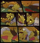  anal anal_penetration anthro collar comic dialogue duo eeveelution forced generation_1_pokemon hi_res holding_ear infinitydoom jolteon leash leash_pull male male/male nintendo penetration pokemon pokemon_(species) rai_(infinitydoom) raichu rape sleeping spooning waking_up yellow_eyes 