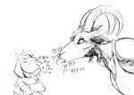  2023 angry anthro blowing_raspberries bovid caprine child demon duo english_text female goat hi_res hladilnik lucy_(hladilnik) male mammal onomatopoeia sketch sound_effects text tommy_(hladilnik) young 