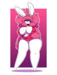  anthro big_breasts breasts cleavage clothed clothing danielle_(dewy-eyedboy) dewy-eyedboy female fur hair hi_res huge_breasts huge_thighs lagomorph leporid looking_aside mammal midriff navel pink_eyes pink_hair rabbit shadow side_boob smile solo standing teeth thick_thighs white_body white_fur 