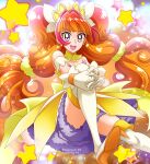  1girl amanogawa_kirara armband back_bow blunt_bangs boots bow commentary cure_twinkle dated detached_collar dress earrings floating frilled_armband frilled_dress frills gloves go!_princess_precure hair_ornament hair_scrunchie hanzou high_heel_boots high_heels highres hugging_own_legs interlocked_fingers jewelry knee_up long_hair low-tied_long_hair magical_girl multicolored_hair own_hands_together precure purple_eyes red_hair scrunchie smile solo sparkle star_(symbol) star_earrings strapless strapless_dress streaked_hair thigh_boots tiara twintails twitter_username two-tone_hair very_long_hair white_footwear yellow_bow yellow_collar yellow_dress yellow_scrunchie 