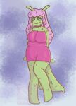  anthro artistic_rat chubby_anthro chubby_female female gastropod green_body green_skin hi_res mollusk slime slug solo 