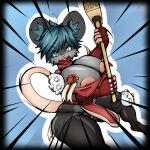  angry anthro armor breast_squish breasts clothing darktide female hammer hi_res legwear mammal maze_(mazemaus) mouse murid murine nipple_piercing nipples overflowing_breasts piercing purity_seal rodent solo squish stockings tools visible_nipples visible_underwear zealot 