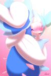  absurd_res agent_0730 blue_eyes blush censored digital_drawing_(artwork) digital_media_(artwork) featureless_chest female feral generation_7_pokemon hi_res lying marine nintendo open_mouth pokemon pokemon_(species) primarina smile smiling_at_viewer solo suggestive tail tongue 