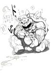  &lt;3 absurd_res balls bowser clothing digital_drawing_(artwork) digital_media_(artwork) eyebrows facial_hair feet genitals hat headgear headwear hi_res japanese_text koopa male mario mario_bros monapic_chang mustache nintendo penis penis_grab scalie shell simple_background solo spiked_shell spikes spikes_(anatomy) text thick_eyebrows white_background 