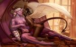  2023 abs accessory angel anthro areola artist_name bat_wings bed bedding bedroom bedroom_sex black_hair blanket bovid_horn bovine_horn bow_ribbon braided_hair breasts bull_horn butt cozy curtains_open dark_body dark_nipples dark_skin deer_antlers demon digital_media_(artwork) dungeons_and_dragons duo embrace fantasy feathered_wings feathers female female/female furniture genitals green_eyes hair hair_accessory hair_bow hair_ribbon hasbro hi_res hooves horn human humanoid humanoid_pointy_ears kiss_on_lips kostictoxic lying mammal membrane_(anatomy) membranous_wings muscular muscular_anthro muscular_female nipples not_furry nude on_bed pillow pink_body pink_nipples pussy ribbons sex shaded signature size_difference tail tattoo tiefling touching_breasts white_eyelashes white_hair window wings wizards_of_the_coast 