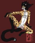  anthro anus felid feline genitals hi_res horn humanoid male mammal merpymoo nipples presenting pricings serval solo 