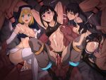  3girls 6+boys absurdres all_fours armpits arms_behind_head ass bar_censor black_hair black_panties black_tank_top black_thighhighs blonde_hair blue_eyes breasts censored clenched_teeth clothes_lift clothing_aside commentary_request cowgirl_position cum cum_in_pussy cum_on_ass cum_on_body cum_on_breasts doggystyle ejaculation elbow_gloves en&#039;en_no_shouboutai gloves group_sex gutt542 habit hetero highres iris_(en&#039;en_no_shouboutai) large_breasts long_hair maki_oze medium_breasts multiple_boys multiple_girls navel nipples nun open_mouth panties panties_aside pants penis purple_eyes rape saliva shirt_lift short_hair straddling surrounded_by_penises tamaki_kotatsu tank_top teeth thighhighs torn_clothes torn_pants torn_thighhighs twintails underwear white_gloves white_thighhighs yellow_eyes 