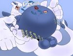  avian belly bird broken_pokeball burping digestion feathers generation_2_pokemon genitals legendary_pokemon lugia male nintendo overweight penis pokeball pokemon pokemon_(species) rumbling_stomach slightly_chubby slippdipp vore 