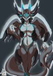  2020 anthro blue_ears blue_eyes blue_gem blue_markings cloudyiki dragon featureless_crotch gem grey_background grey_body hi_res jewelry looking_at_viewer male markings necklace pink_inner_ear portrait shaded simple_background sketch smile solo three-quarter_portrait watermark 