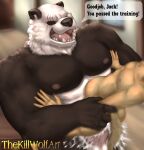  2021 abdominal_bulge anal anal_penetration anthro areola artist_name bear beastars bird_dog black_body black_fur bodily_fluids butt canid canine canis cum cum_from_ass cum_in_ass cum_inside cum_splatter digital_media_(artwork) domestic_dog duo english_text eye_scar facial_scar fur genital_fluids giant_panda golden_retriever gouhin_(beastars) hi_res hunting_dog jack_(beastars) male male/male mammal muscular muscular_anthro muscular_male nipples nude open_mouth open_smile orgasm penetration penile penile_penetration penis_in_ass retriever scar size_difference smile speech_bubble talking_to_another talking_to_partner teeth text thekillwolf tongue white_body white_fur yellow_body yellow_fur 