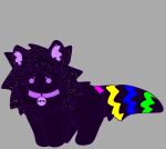  absurd_res ambiguous_gender chubby_feral collar colorful feral fluffy fur hi_res multicolored_body multicolored_fur purple_body round_ears sug4rk1tzz unknown_species 