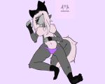  anthro big_breasts breasts canid canine canis clothed clothing female hi_res horn hybrid mammal sleeping solo topless underwear underwear_only watermark wolf zariel_darkangel 