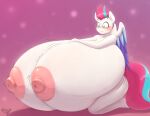  anthro areola big_areola big_breasts big_nipples blush breasts emanata equid equine female hand_on_breast hasbro huge_areola huge_breasts huge_nipples hyper hyper_breasts hyperstorm_h kneeling mammal mlp_g5 my_little_pony nipples nude pegasus solo wings zipp_storm_(mlp) 