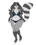  anthro big_breasts blackbetty breasts clothed clothing female franciene_(tango&#039;s_family) hair hi_res lingerie looking_at_viewer mammal procyonid raccoon smile solo thick_thighs topwear underwear 