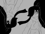  anthro clothing generation_3_pokemon hi_res hoodie humanoid inabakumori male mawile mhicky93 mhicky_(mhicky93) monochrome nintendo pokemon pokemon_(species) simple_background solo topwear 