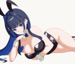  absurdres breasts highres hip_focus holo hololive hololive_english large_breasts non-web_source ouro_kronii ouro_kronii_(artist) playboy_bunny rabbit thighs virtual_youtuber 