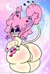  &lt;3 anthro anus big_breasts big_butt bimbo_skitty_(lewdchuu) blush bone breasts butt eyewear female generation_3_pokemon genitals glasses goth hair hi_res lewdchuu_(artist) nintendo nipples pink_hair pink_nipples pokemon pokemon_(species) purple_eyes pussy skitty skull solo star tail yellow_body 