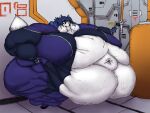  anthro belly big_belly big_breasts big_butt blue_body blue_clothing blue_eyes blue_fur blue_hair boots breasts butt canid canine clothing female footwear fox fur hair huge_breasts huge_butt hyper hyper_belly hyper_butt hyper_hips inside krystal mammal morbidly_obese morbidly_obese_female navel nintendo obese obese_female overweight overweight_female solo spacecraft star_fox suit vehicle zaedrin 