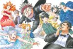  5boys 6+girls asta_(black_clover) bare_shoulders black_bow black_bowtie black_clover black_hair black_jacket black_pants blonde_hair blue_dress blue_eyes bow bowtie breasts charlotte_roselei charmy_pappitson cigarette cleavage clenched_hands collarbone crossed_arms dress earrings gauche_adlai green_eyes green_jacket green_pants grey_hair holding holding_cigarette jacket jewelry large_breasts long_hair luck_voltia mereoleona_vermillion mimosa_vermillion multiple_boys multiple_girls noelle_silva official_art open_mouth pants pinstripe_jacket pinstripe_pants pinstripe_pattern pointing purple_eyes red_dress shirt short_hair simple_background smile striped tabata_yuuki tongue tongue_out twintails watermark white_background yami_sukehiro yellow_dress yuno_(black_clover) 