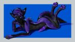  absurd_res anthro blender_(software) butt ender_(enderowy) enderowy erection fur genitals hi_res knot male nude paws pose purple_body purple_fur rexouium simple_background smile solo 