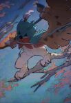  animal_focus arc_draws arrow_(projectile) bird blurry commentary_request decidueye highres holding no_humans outdoors pokemon pokemon_(creature) solo standing standing_on_branch talons 