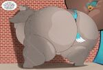  2023 against_surface against_wall anthro avian beak belly bent_over between_cheeks big_butt bird blush blush_lines butt common_hippopotamus dialogue dreamworks duo fan_character feathers female gloria_the_hippopotamus grey_body head_in_ass hi_res hippopotamid looking_back madagascar_(series) male mammal narrowed_eyes nude obese obese_anthro obese_female open_mouth overweight overweight_anthro overweight_female rear_view robthehoopedchipmunk smile speech_bubble teeth text thick_thighs tongue wide_hips 