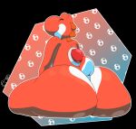  2022 ambiguous_gender anthro big_butt biped butt digital_media_(artwork) hi_res huge_butt hyper hyper_butt mario_bros nintendo nude rear_view red_yoshi simple_background sitting smile solo thelewdshi thick_thighs wide_hips yoshi 