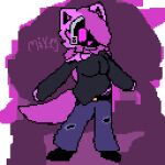  anonymous_artist anthro clothed clothing digital_media_(artwork) female fur hi_res machine mikey_(marshie) original_character_do_not_steal pink_body pink_fur pixel_(artwork) protogen protogen_visor shaded simple_background simple_shading trans_(lore) trans_woman_(lore) 