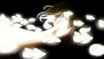  1girl black_background fish floating glowing glowing_fish hand_on_another&#039;s_head hand_on_another&#039;s_shoulder highres original short_hair siamese_fighting_fish swimming 