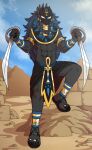  5_toes alien clothing digit_ring egyptian egyptian_mythology feet foot_ninja15 footwear hi_res humanoid jewelry male melee_weapon middle_eastern_mythology muscular mythology nipples nitoma ring sandals solo sword toe_ring toes weapon 