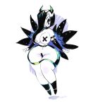  absurd_res areola areola_slip big_breasts breasts female fullmontis hair hair_over_eye hi_res horn horned_humanoid humanoid nipple_tape one_eye_obstructed pasties solo tape thick_thighs wide_hips 