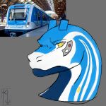  2023 2_horns argentina argentine_flag blue_body blue_countershading blue_horn blue_markings china_south_locomotive_&amp;_rolling_stock countershade_neck countershading csr_emu_(train) dark_body dark_countershading digital_drawing_(artwork) digital_media_(artwork) dragon electric_locomotive feral frown furrowed_brow grey_background grey_markings headlights headshot_portrait horn how_to_dragon_your_train hybrid kiba_winchester living_machine living_train living_vehicle locomorph locomotive machine male markings meme multicolored_body multicolored_scales ossicone photo portrait reference_image reptile reverse_countershading scale_markings scales scalie scowl short_horn signature simple_background small_horn solo stripes train trenes_argentinos vehicle white_body white_stripes yellow_eyes 