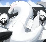  absurd_res aircraft airplane anal animal_genitalia anthro anus blush cloaca duo genitals hi_res ivxair3p living_aircraft living_machine living_vehicle lying machine male male/male on_back penetration penis shallow_penetration vehicle white_body wings 