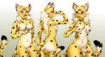  absurd_res after_transformation anthro belly blush breasts butt ears_up felid feline felis female genitals gradient_background herm hi_res intersex male male/female mammal mokrysha multiple_poses navel penis pose potion serval simple_background solo standing tail transformation transformation_potion transformation_through_magic wide_hips 