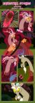  absurd_res angry annelid anthro black_border border caught chimera crystal discord_(mlp) draconequus duo estories everfree_forest fan_character feral friendship_is_magic fully_restrained glowing glowing_eyes growling hasbro hi_res leech magic male mammal my_little_pony no-dialogue no_cutiemark outside pink_crystals plant restrained roaring sharp_teeth shrub struggling teeth tree wide_eyed worm worried wounded yellow_eyes yellow_glow 