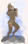  andy_the_doberman anthro balls butt canid canine canis dobermann domestic_dog erection eyewear genitals glasses hi_res humanoid_genitalia humanoid_penis male mammal nude penile penis photographer pinscher simple_background smile solo taga tail 