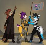  anthro canid canine fish flag fox friends group hi_res made_in_abyss male mammal marine marsminer narehate shark 