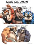 2021 abs absurd_res anthro arm_hair armpit_hair ashael ashendawger beard black_body black_hair black_scales blue_body blue_fur body_hair bovid bovine breasts brown_body brown_fur canid canine canis cattle chest_hair chest_tuft cleavage_cutout clothed clothing clothing_lift domestic_dog dragon english_text eyewear facial_hair facial_piercing felid fishnet fishnet_clothing fishnet_topwear free_space fur girdle glasses grey_body grey_scales group hair harness hi_res horn inner_side_boob looking_at_viewer looking_down looking_up male mammal meme muscular muscular_anthro muscular_male nipple_piercing nipples nose_bandage nose_piercing nose_ring orange_body orange_fur pantherine partially_clothed pecs piercing pubes ring_piercing scales shirt shirt_cut_meme shirt_lift side_boob sideburns tan_body tan_fur tan_scales tank_top text tiger topwear tsuyo_(ashdawger) tuft under_boob underwear unzipped white_body white_fur white_hair wrist_fluff zipper 